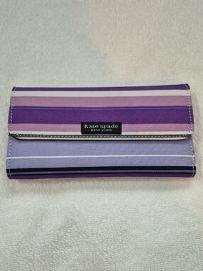 kate spade Purple Striped Continental Wallet